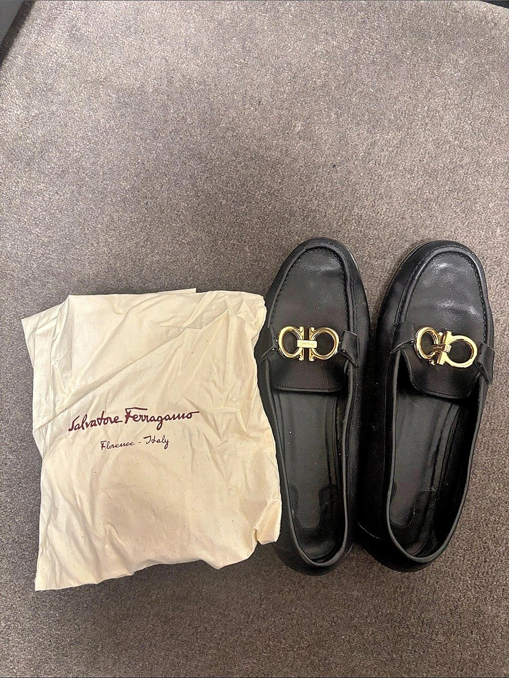 Salvatore Ferragamo Gancini Bit Loafers Black